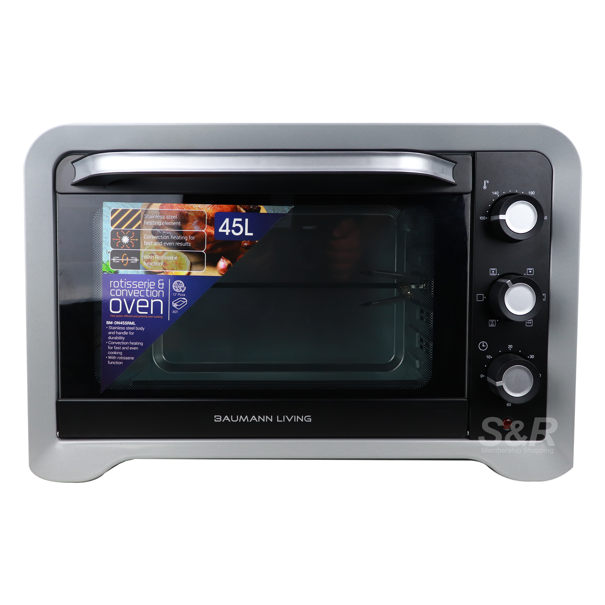 Baumann Living 45L Rotisserie and Convection Oven BM-DN45SRML Baumann Living 45L Rotisserie and Convection Oven BM-DN45SRML